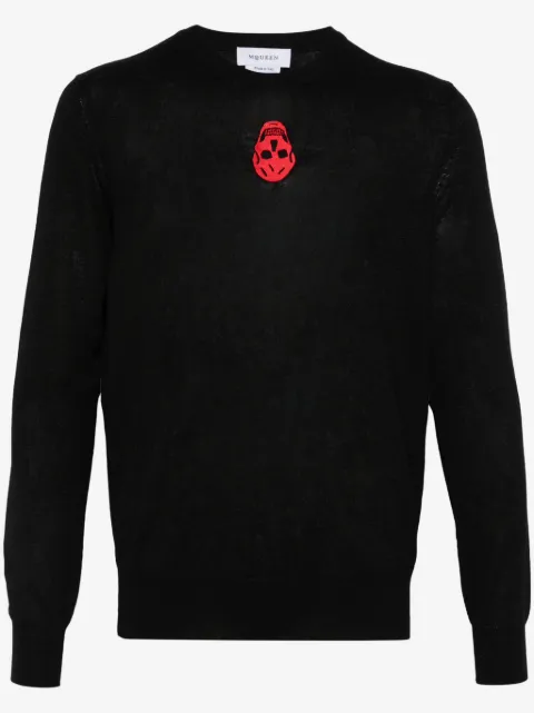 Alexander McQueen inverted skull-embroidered sweater