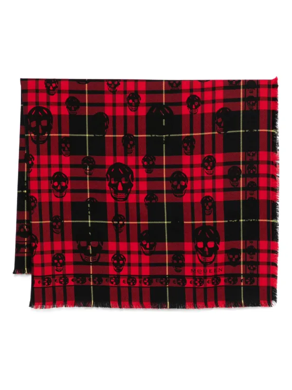 ALEXANDER MCQUEEN スカル柄 レッドスカーフ ALEXANDER MCQUEEN スカル柄 レッドスカーフ eCom