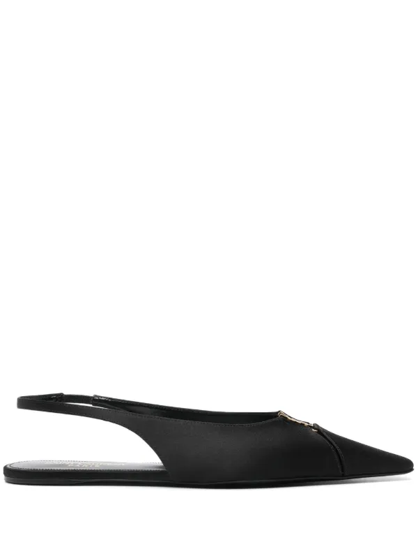 【関税&送料込】Saint Laurent Babylone 80 Leather Slingback Saint Laurent Babylone Leather YSL Slingback Pumps