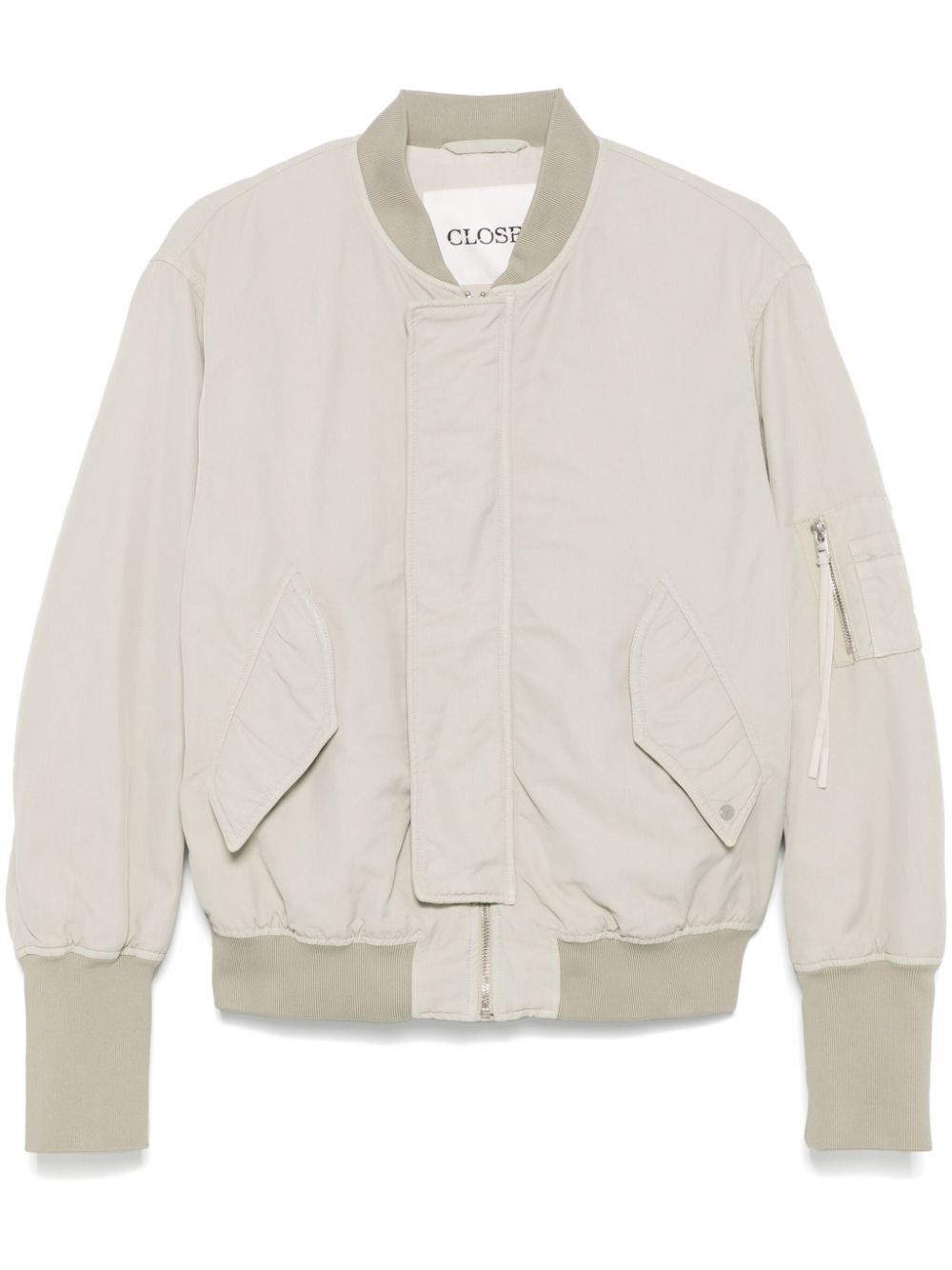 Shop Closed Textured Bomber Jacket In Neutrals