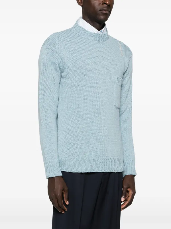 【送料&関税込】Marni Logo Sweater Ivory cotton crewneck T-shirt with printed Marni logo | Marni