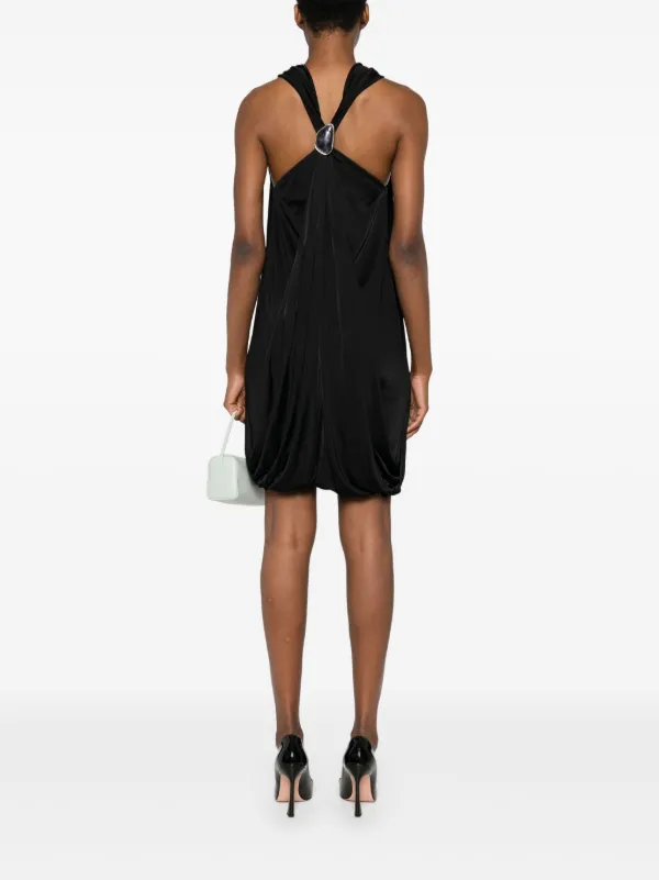 knee length dresses for ladies Lanvin White Knit Short Sleeve Bead Embellished Mini Dress Size Small main image 1