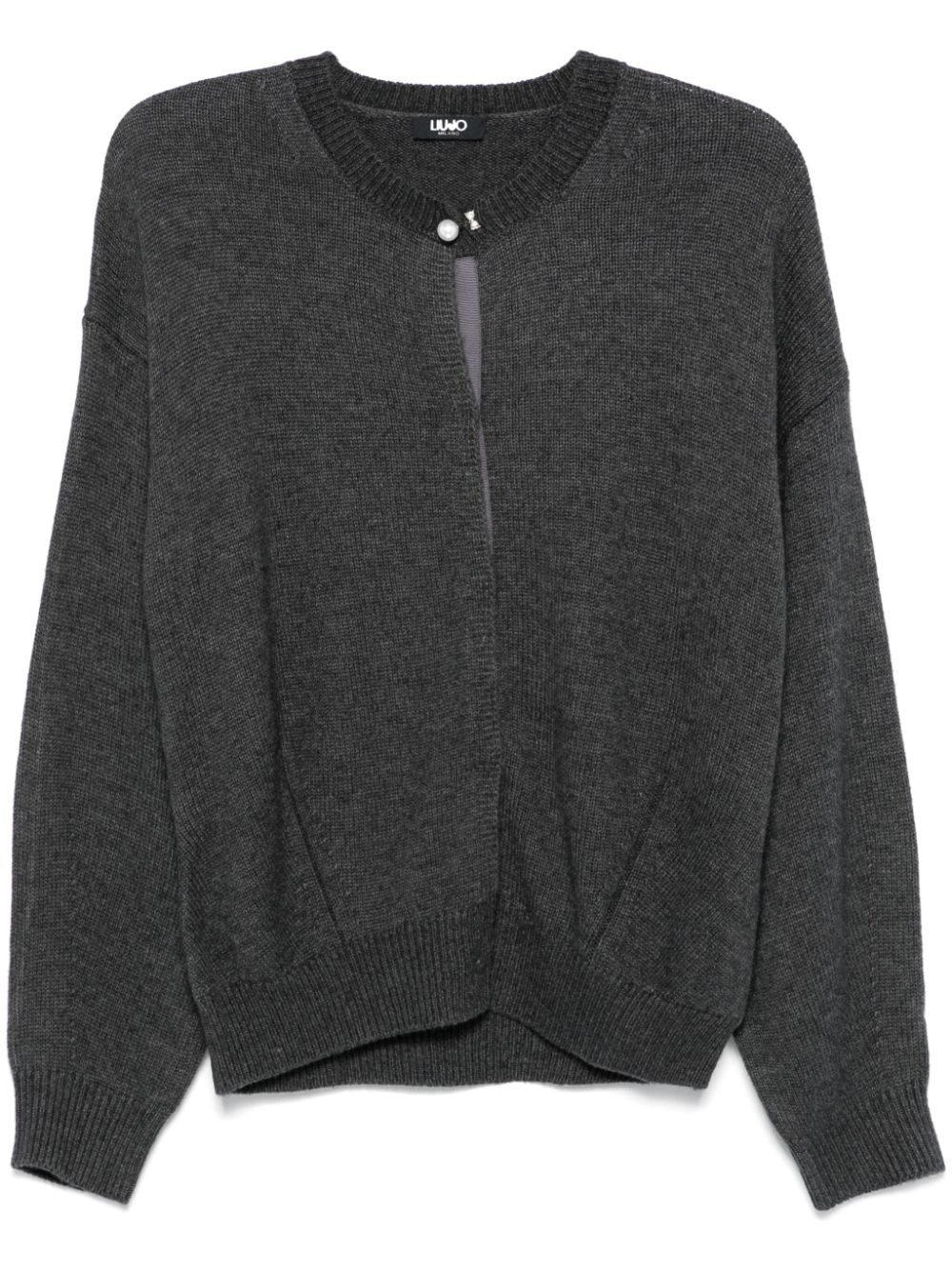 crew-neck cardigan