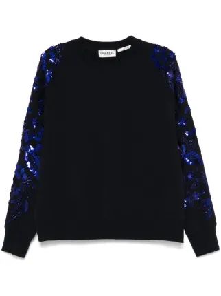 ESSENTIEL ANTWERP JAIDEN FLORAL SEQUIN EMBELLISHED SHIRT