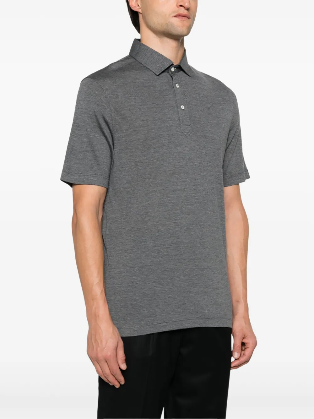 Brunello Cucinelli Poloshirt met gemêleerd effect Grijs