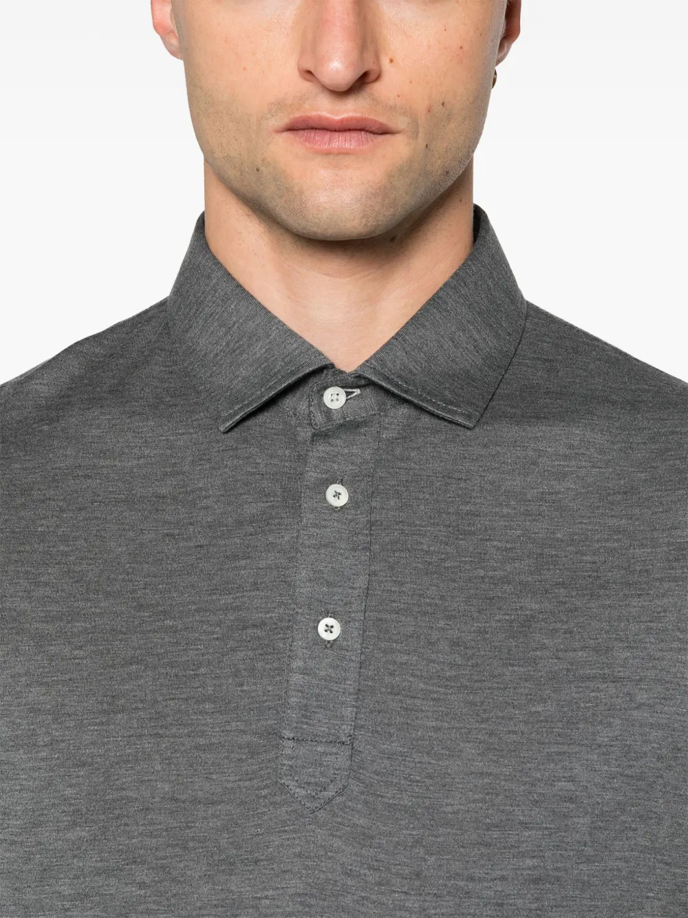 Brunello Cucinelli Poloshirt met gemêleerd effect Grijs