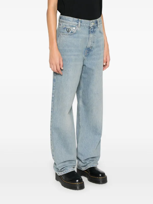 MOSCHINO JEANS ロゴパッチ ジーンズ | ブルー | FARFETCH JP
