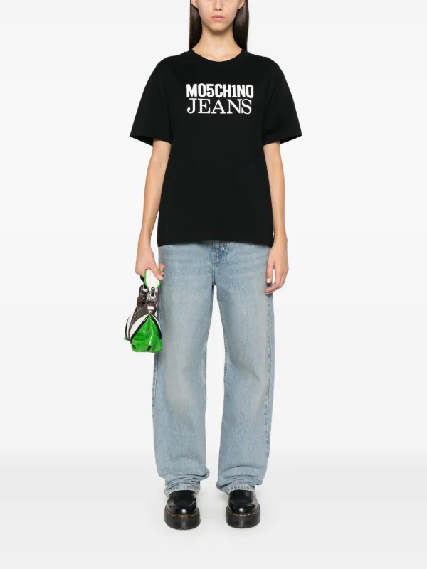 MOSCHINO JEANS ロゴパッチ ジーンズ | ブルー | FARFETCH JP