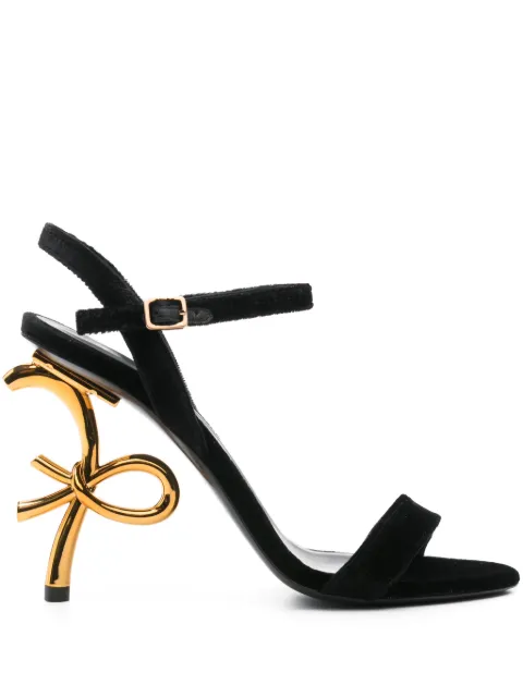 Roberto Festa 100mm logo-heel velvet sandals