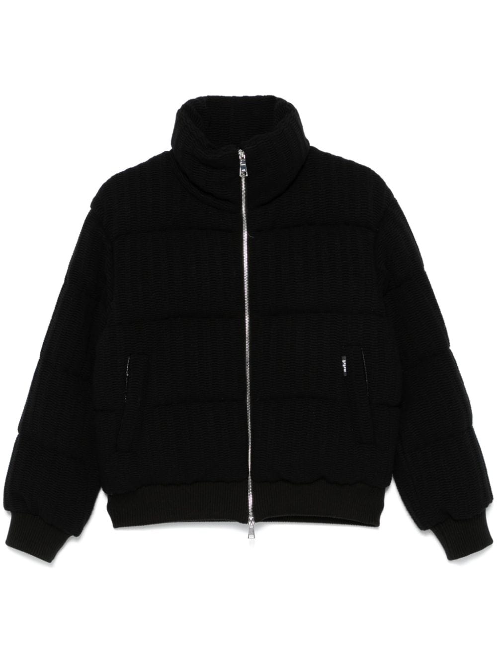 Add knitted puffer jacket - Nero