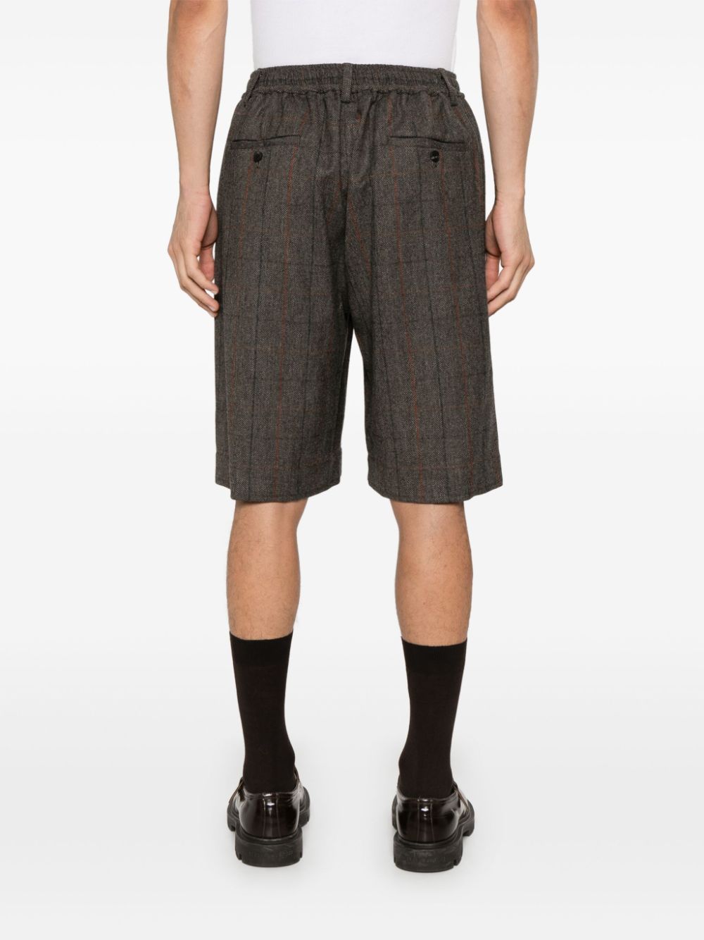 Shop Stein Check-pattern Shorts In Brown