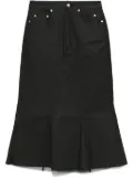 Rick Owens coated midi skirt - Black