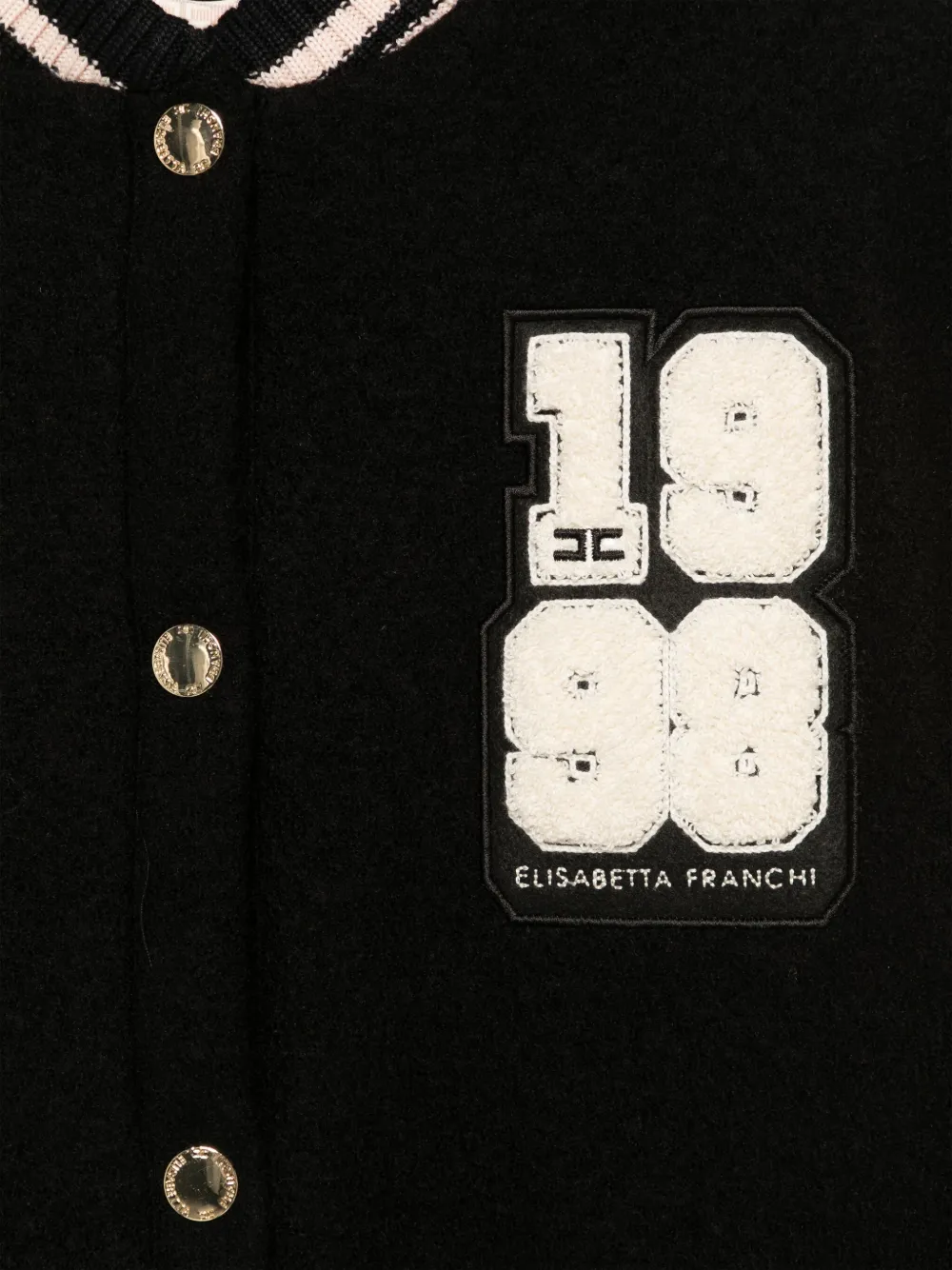 Elisabetta Franchi La Mia Bambina Colour-block Varsity Jacket In Black