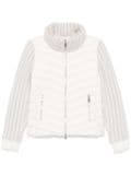 Add panelled puffer jacket - White