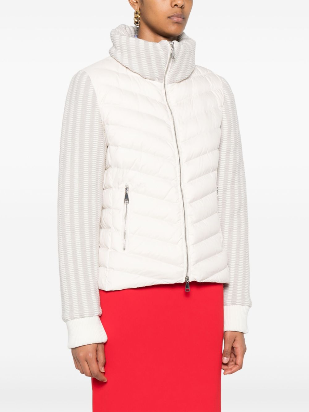 Shop Add Panelled Puffer Jacket In White