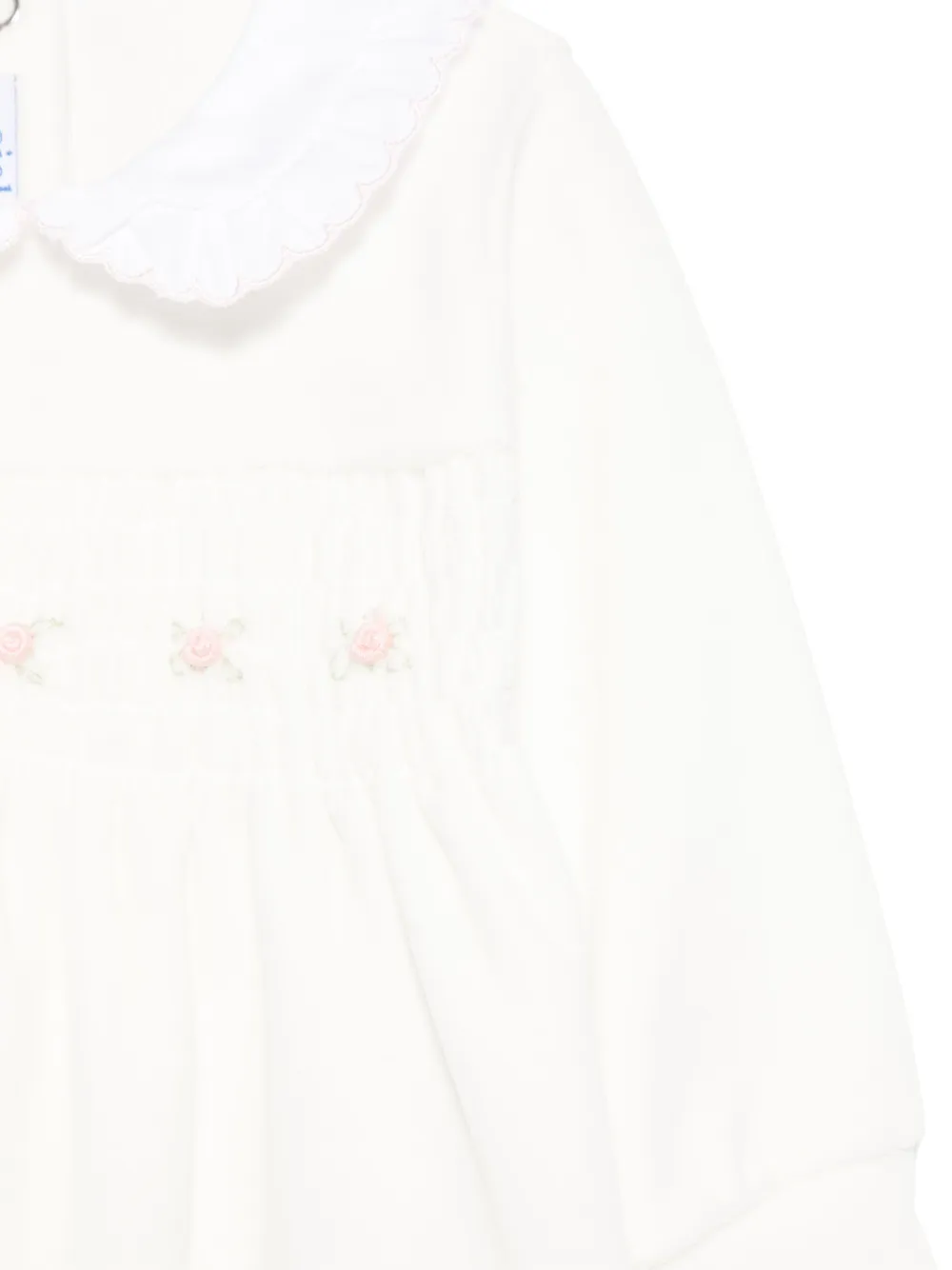 Siola Pyjama met geborduurde bloemen Wit