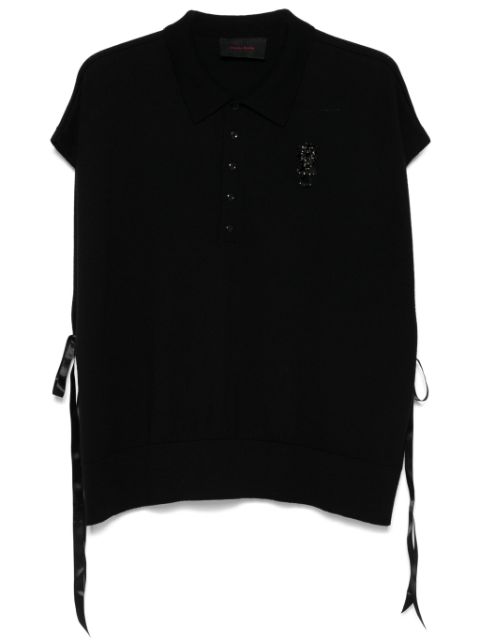 Simone Rocha crystal-embellished polo shirt