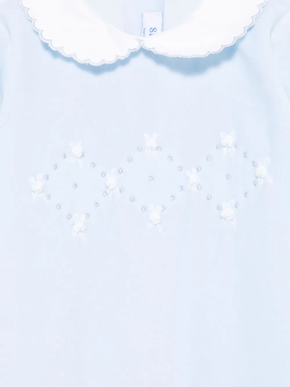 Siola Pyjama met geborduurde bloemen Blauw