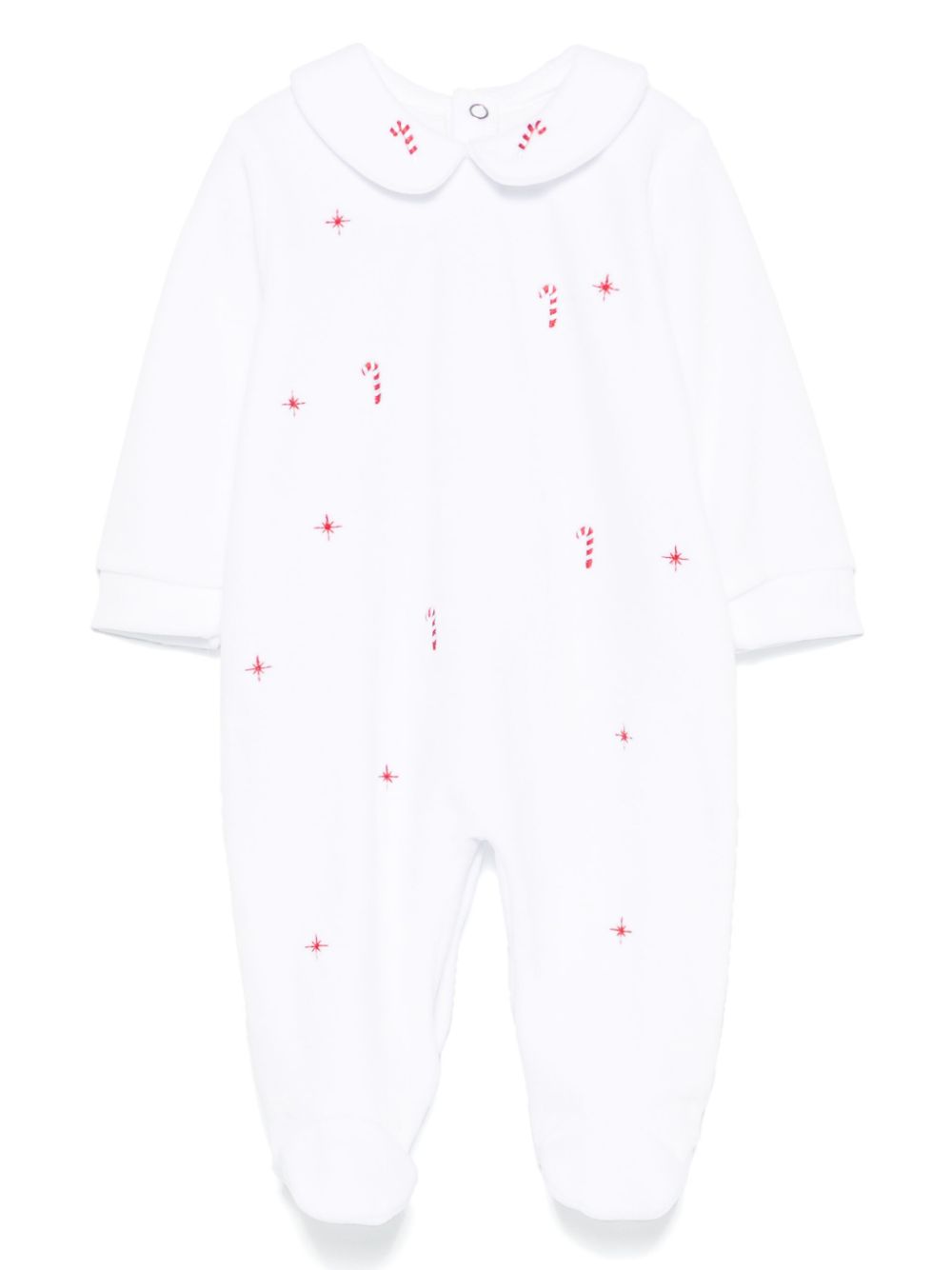 Siola candy cane-embroidered pyjamas - White