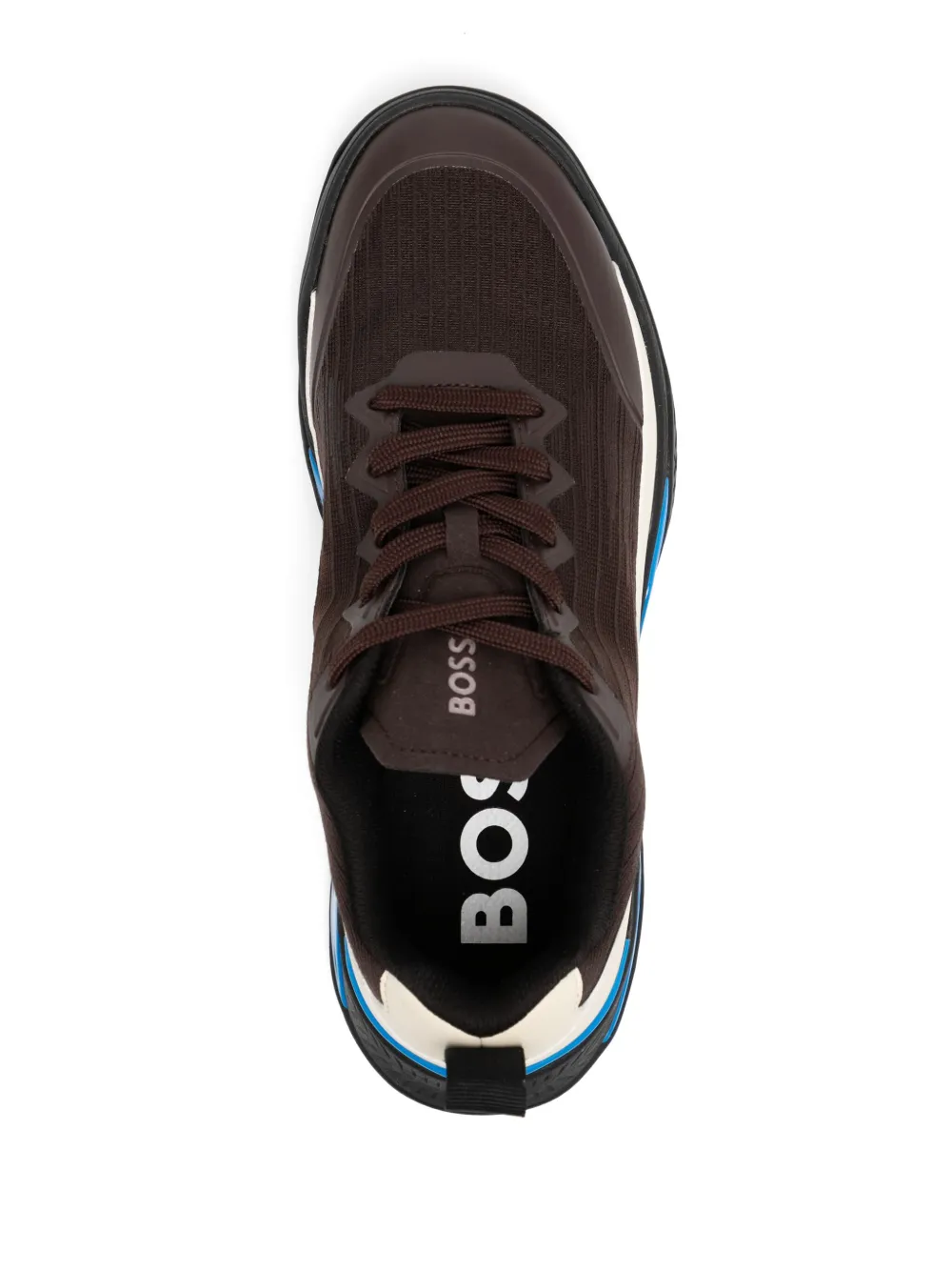Hugo Boss Mixed-material Trainers In Brown