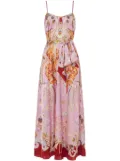 Temperley London Carline-print slip dress - Pink