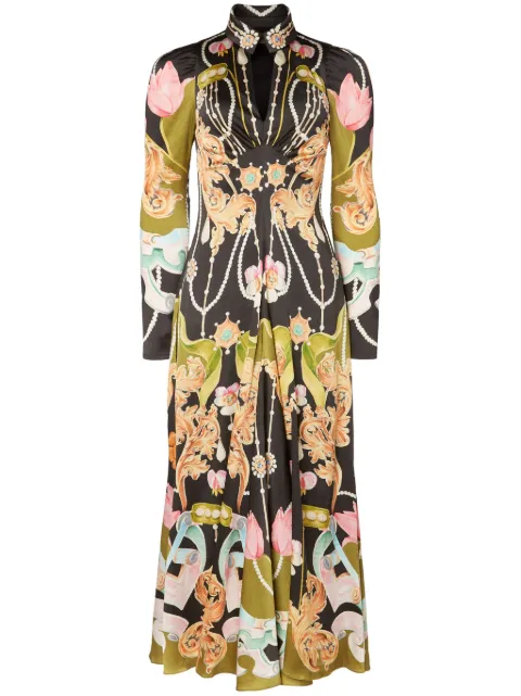 Temperley London فستان ماكسي بطبعة جرافيك
