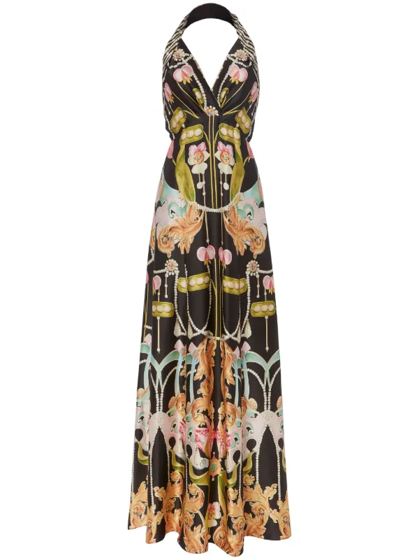 Temperley London graphic-print Maxi Dress | Black | FARFETCH AO