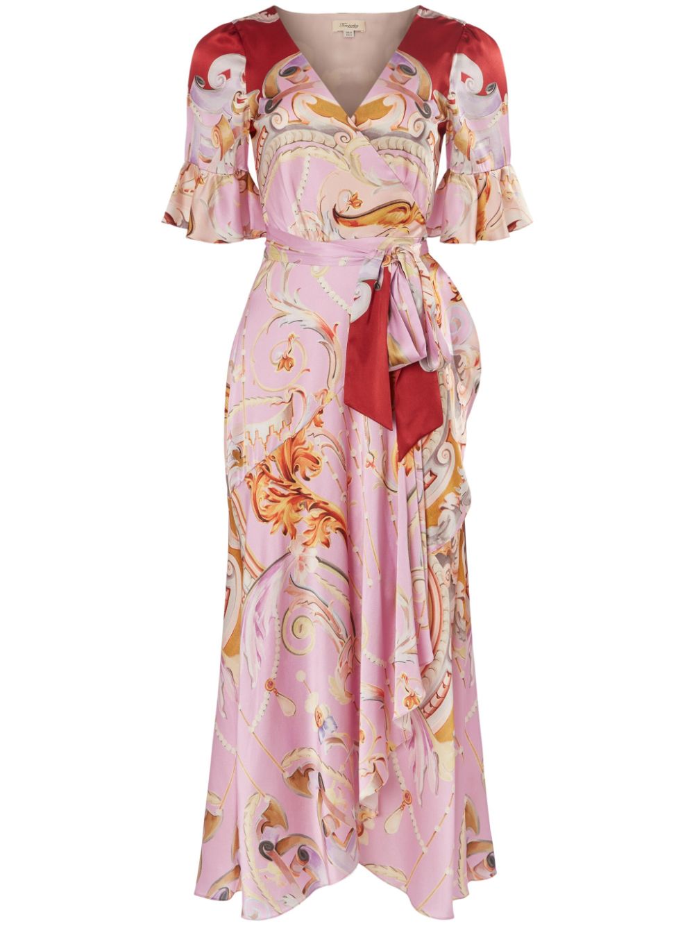 Temperley London Carline-print wrap dress - Pink