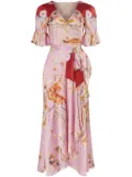 Temperley London Carline-print wrap dress - Pink