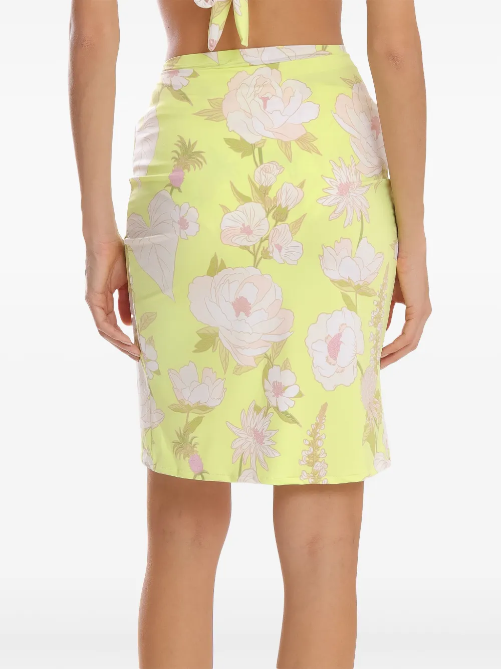 Brigitte Rok met bloemenprint Geel