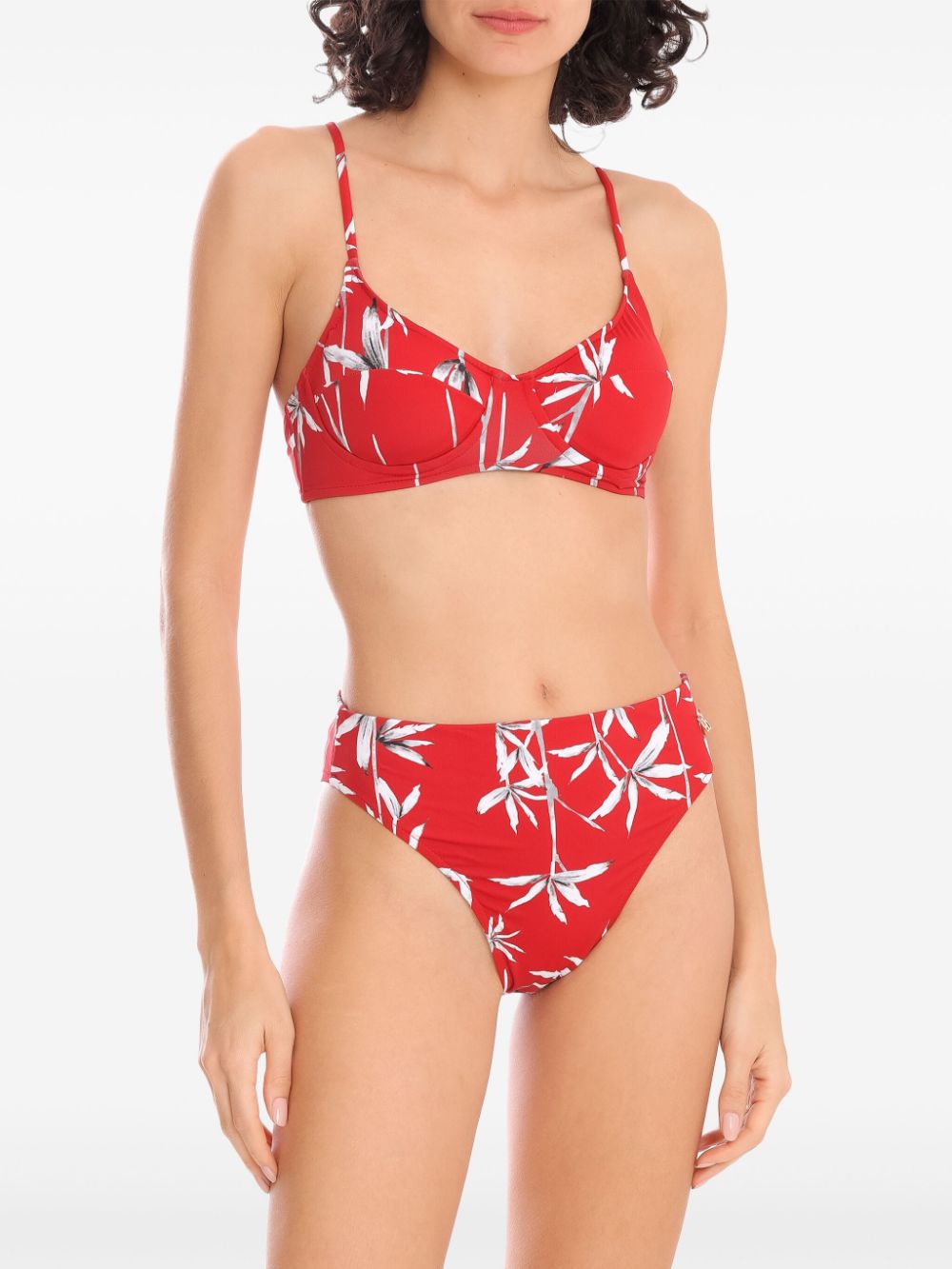 Shop Brigitte Bamboo-print Bikini Set In Rot