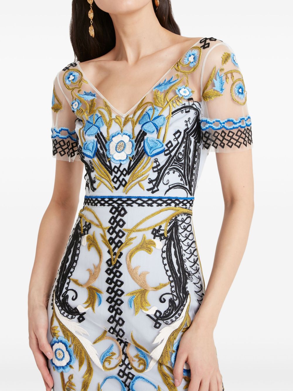 Shop Temperley London Alessia Midi Dress In Blue