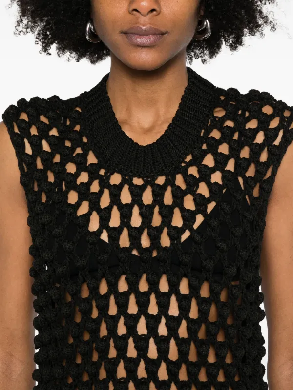 Jil Sander Crochet Midi Dress | Black | FARFETCH Jil Sander Crochet Midi Dress | Black | FARFETCH