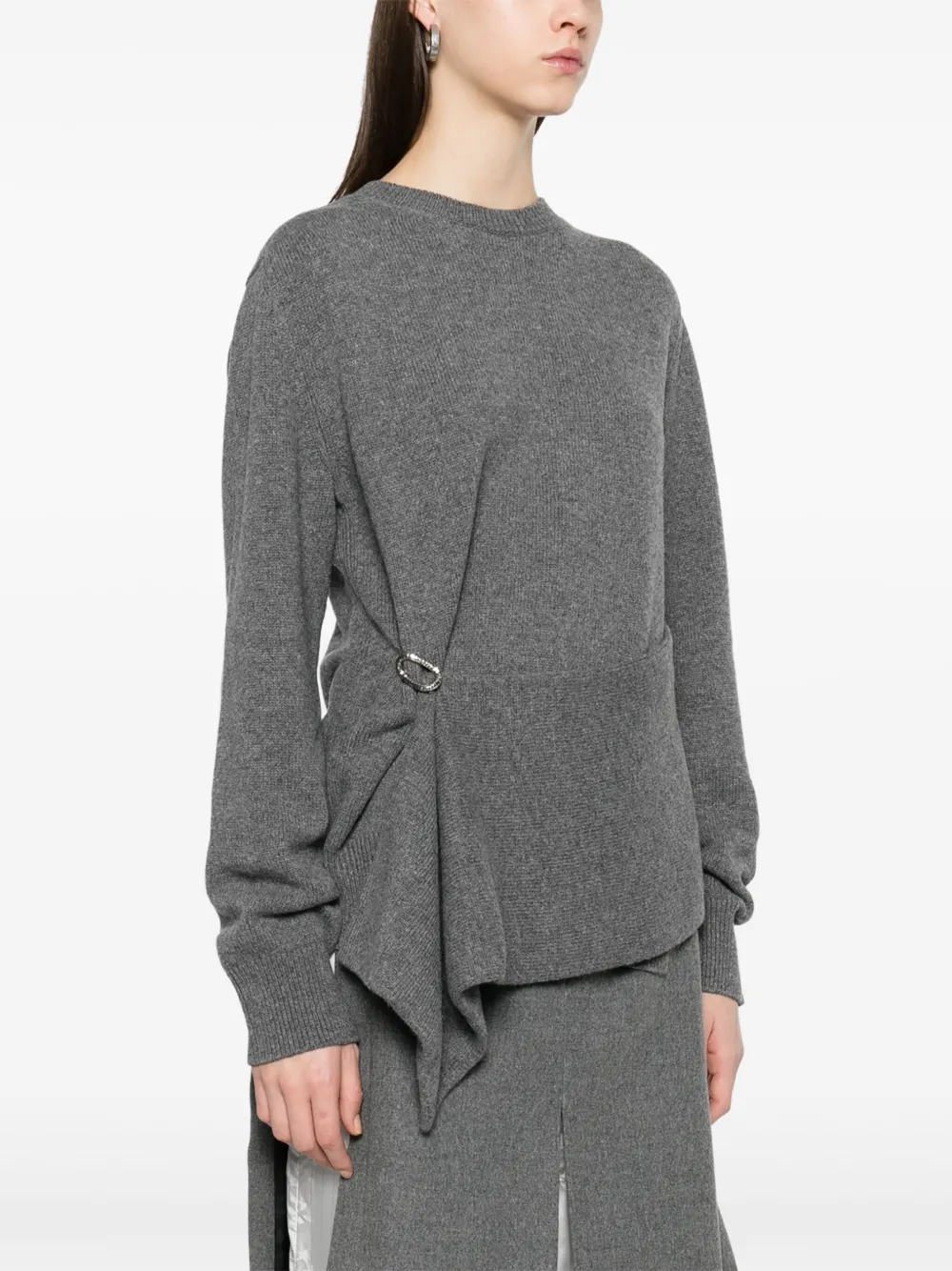 Jil Sander Trui met gedrapeerde vlak Grijs