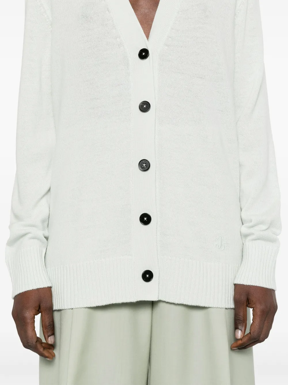 Jil Sander Vest met geborduurd logo Groen