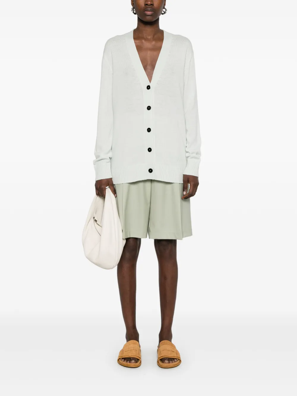 Jil Sander Vest met geborduurd logo Groen