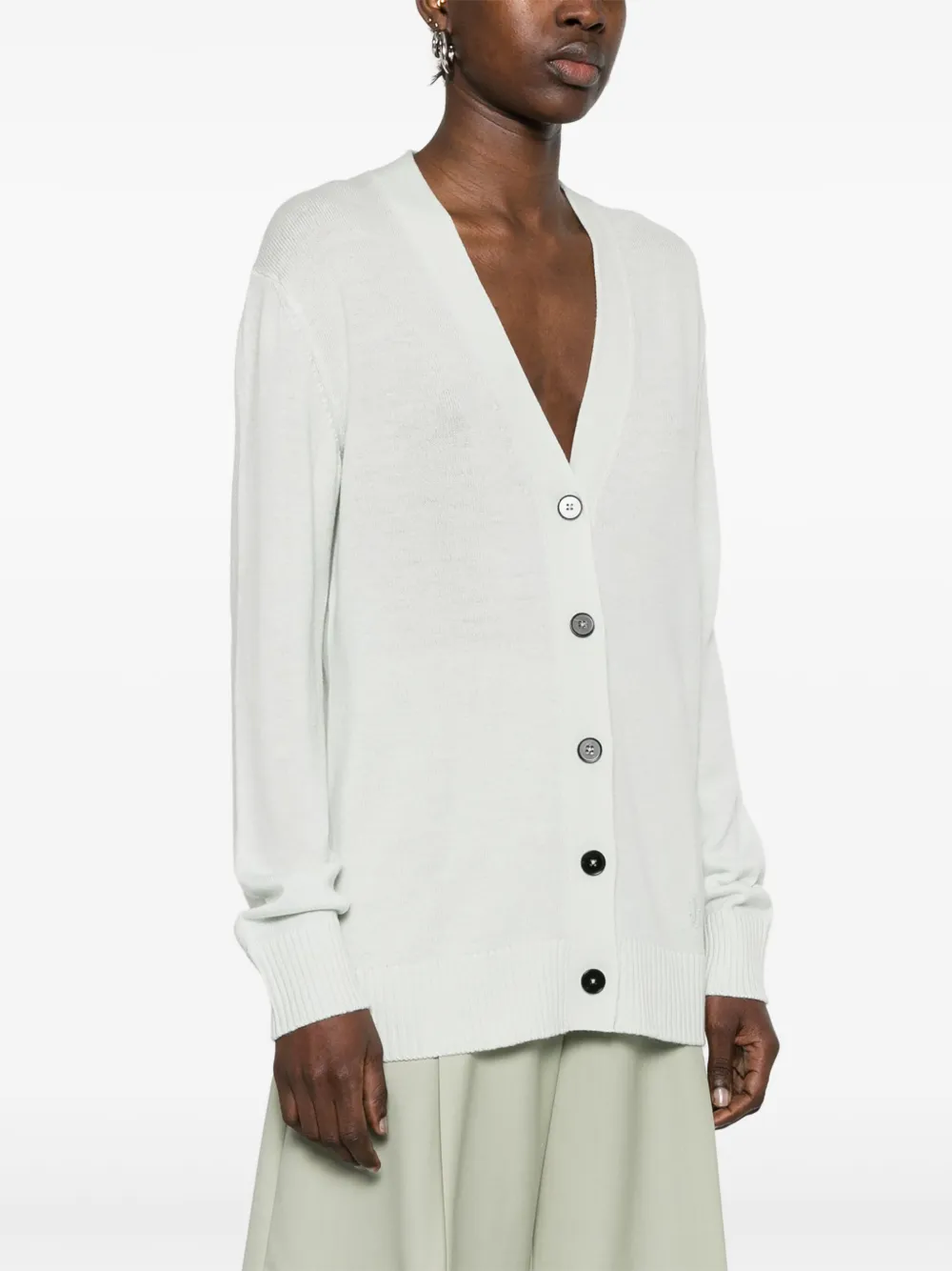 Jil Sander Vest met geborduurd logo Groen