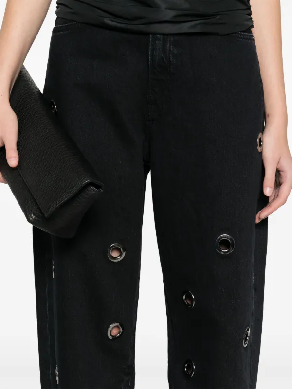 FRAME Narrow Grommet Jeans Black FARFETCH PH