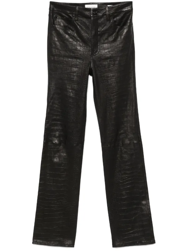 FRAME The Leather Ruler パンツ | ブラック | FARFETCH JP