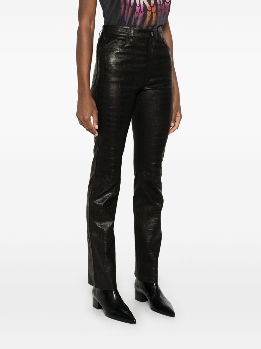 FRAME The Leather Ruler trousers - Zwart