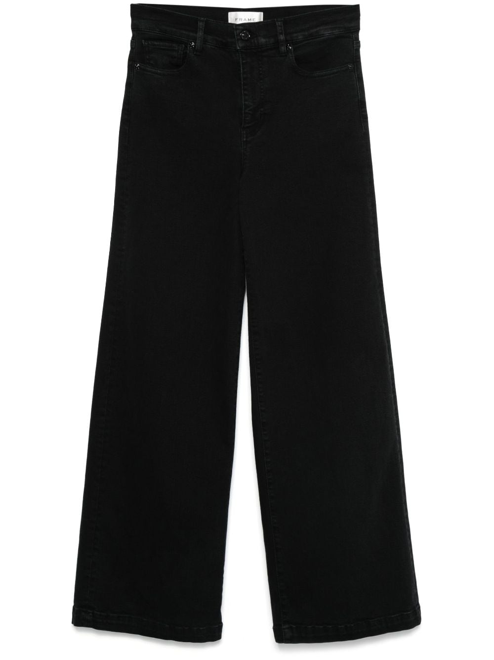 Shop Frame Le Slim Palazzo Jeans In Schwarz