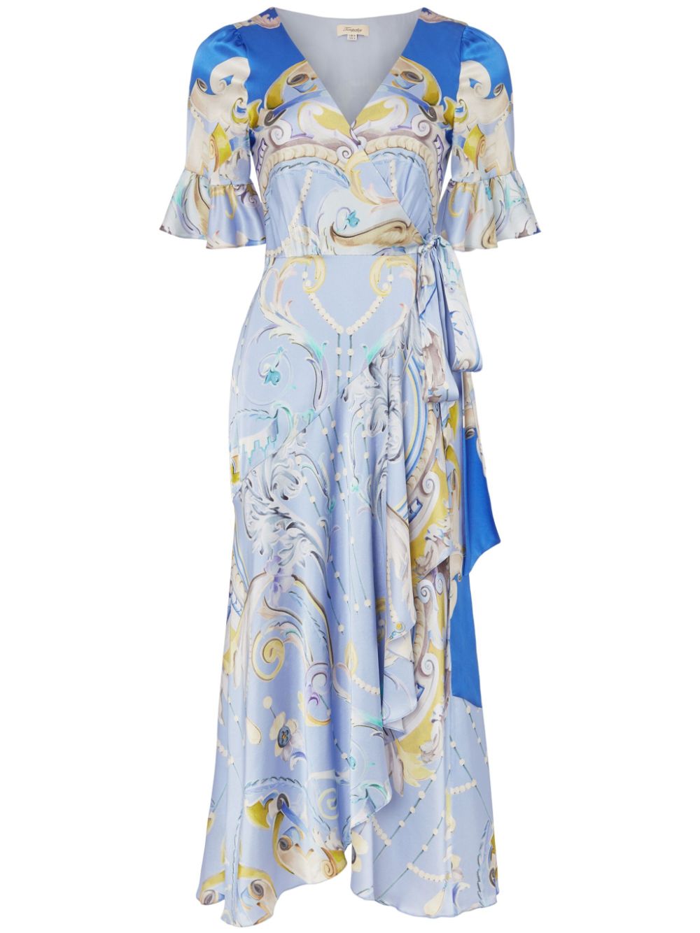 Shop Temperley London Carline-print Wrap Dress In Blue