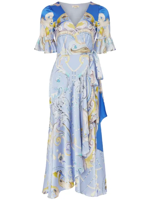 Temperley London Carline-print wrap dress