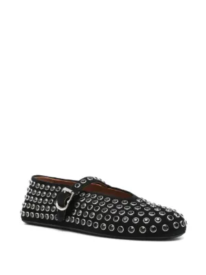 【ALAIA】ストラススエードゴートスキンフラットバレエシューズ 三越伊勢丹 | ALAÏA/アライア通販 | BIKER スエード フラット