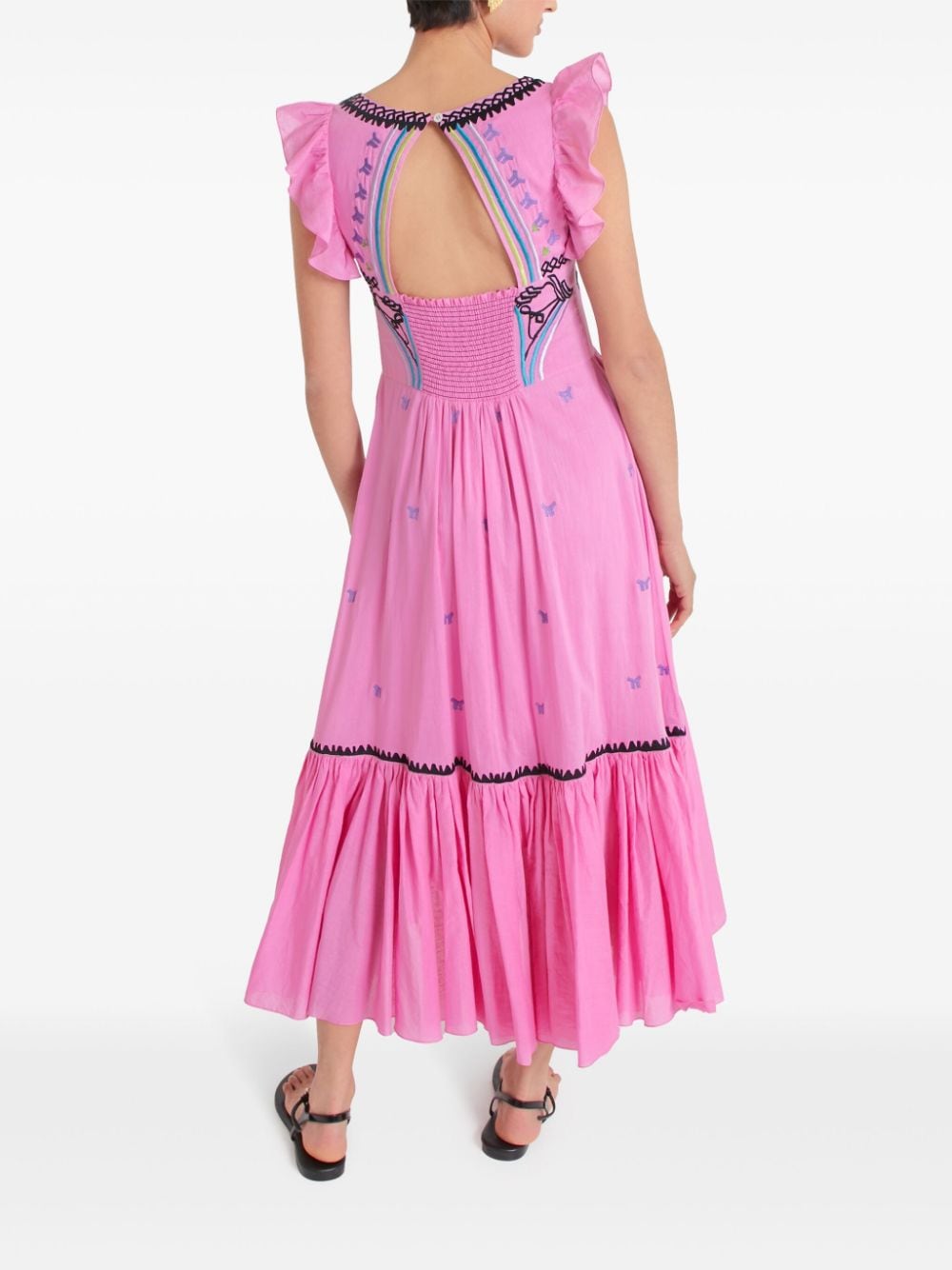 Shop Temperley London Florentine Midi Dress In Pink