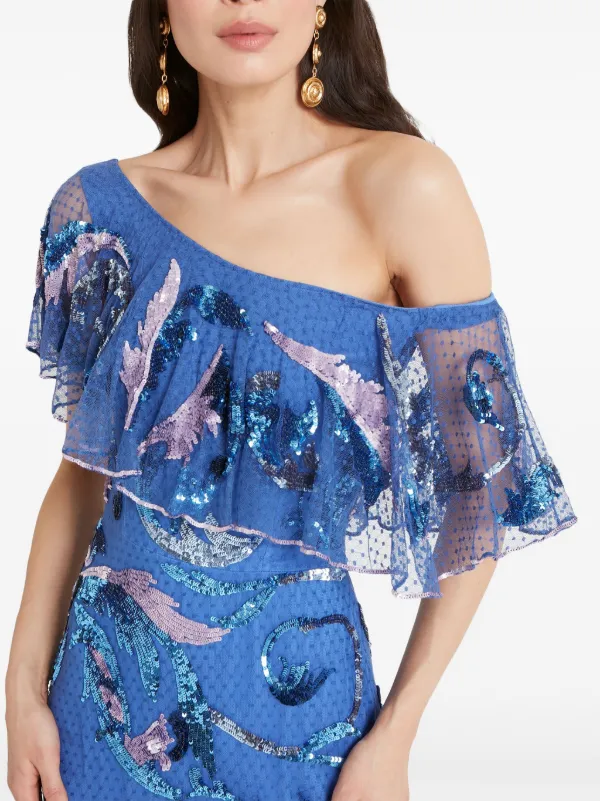 knee length dresses for ladies Temperley London - Sofia Gown - Powder Blue