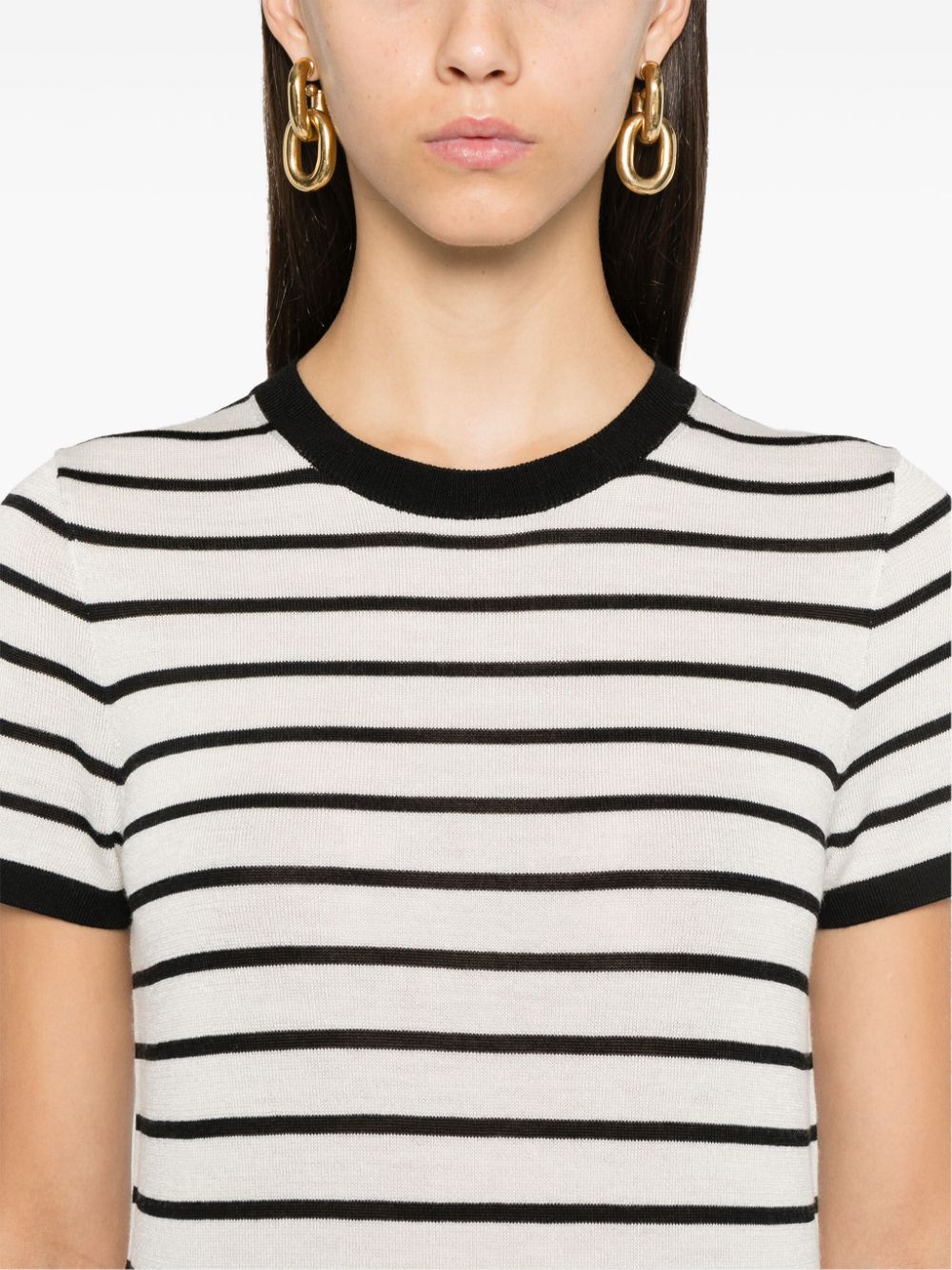 Shop Theory Striped Sweater In White