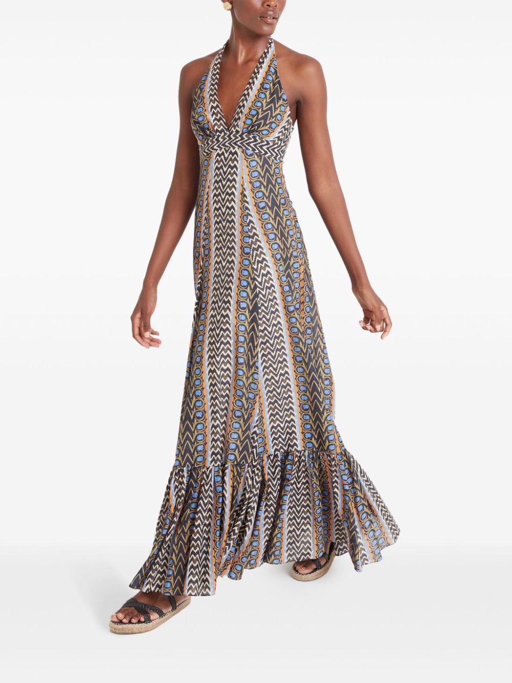 Shop Temperley London Gia Maxi Dress In Blue