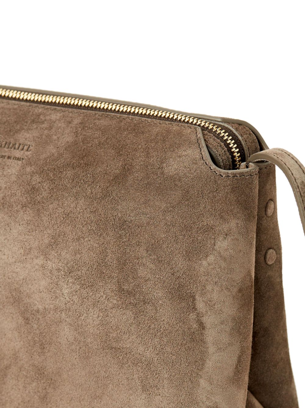 Shop Khaite Medium Lina Suede Cross Body Bag In Neutrals