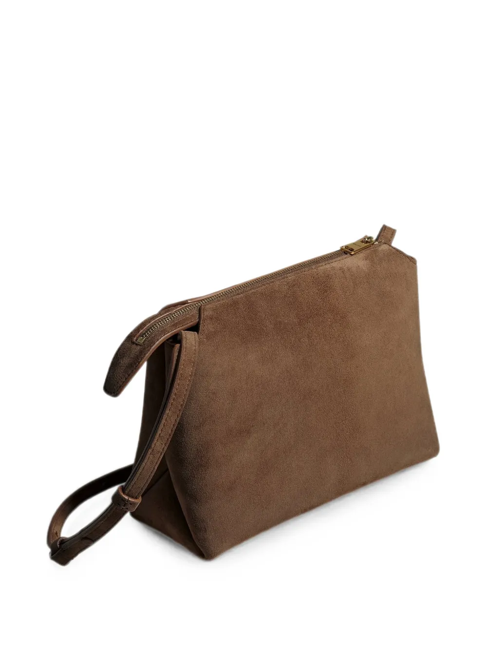 KHAITE Medium Lina suède crossbodytas Beige